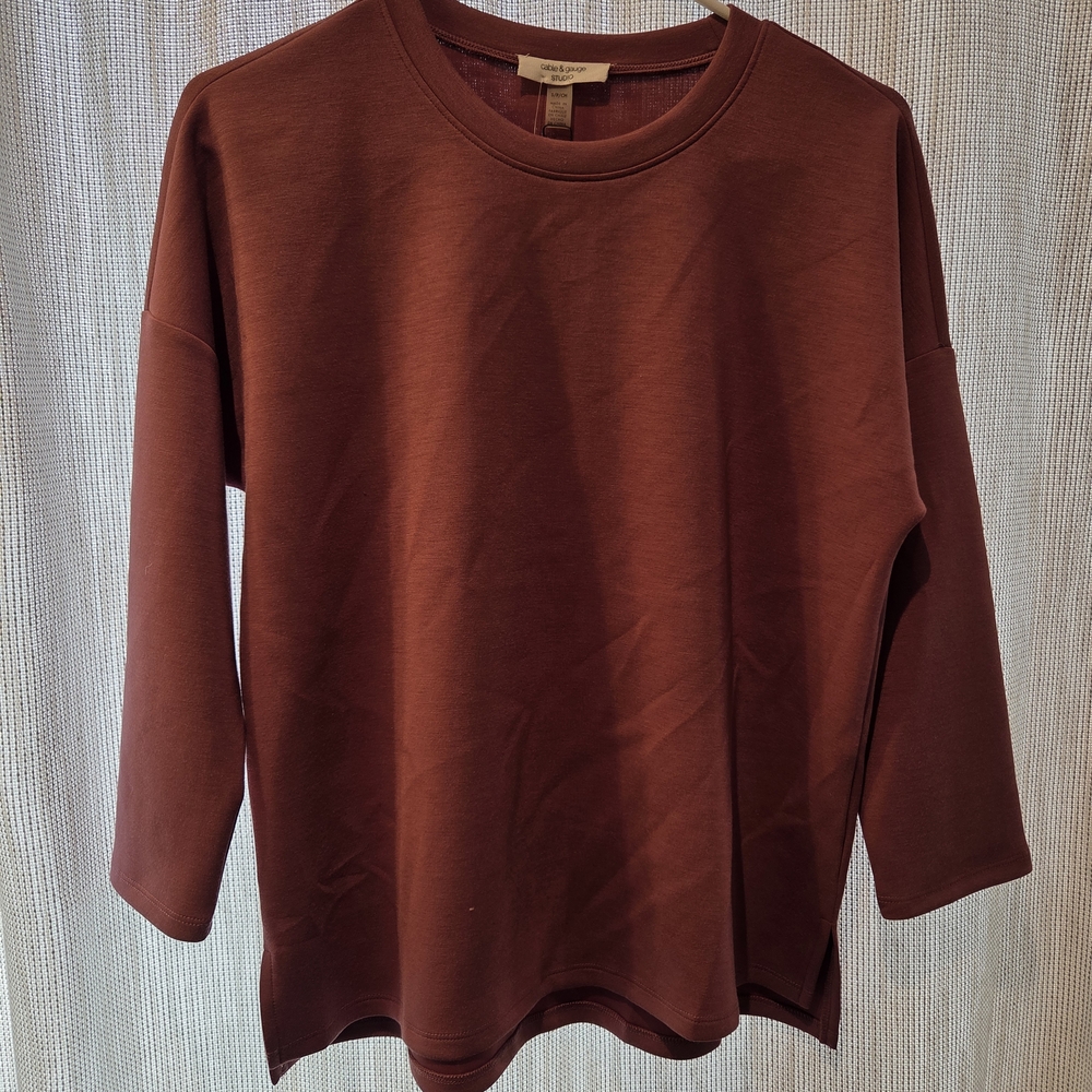 cable & gauge STUDIO YUMMY pink Long Sleeve Top NWT small